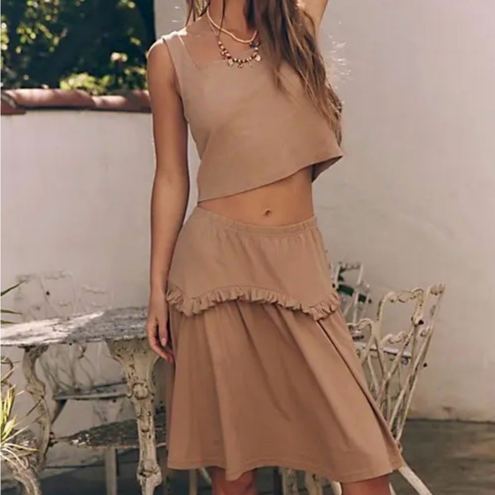 ‼️SOLD ‼️ 27. NWT! FREE PEOPLE Free-est Thea Skirt Set - Natures Sand - Small